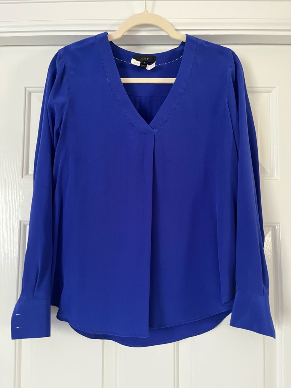 JCrew Silk Shirt, size 4, Bright Blue